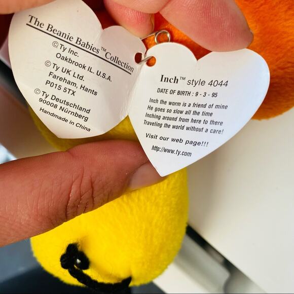 Vintage TY Original 1990s y2k Beanie Babies Bundle Lot Owl Bear Cat Worm Dolphin - Picture 9 of 9